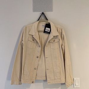Liquor n Poker Denim Jacket in Ecru (NWT)